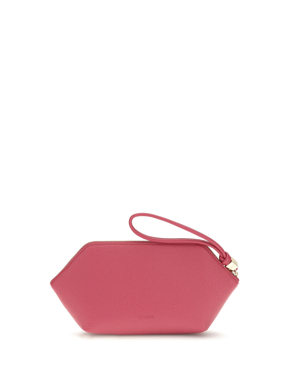 Ganni Grained leather Bou Pouch - Persian Red