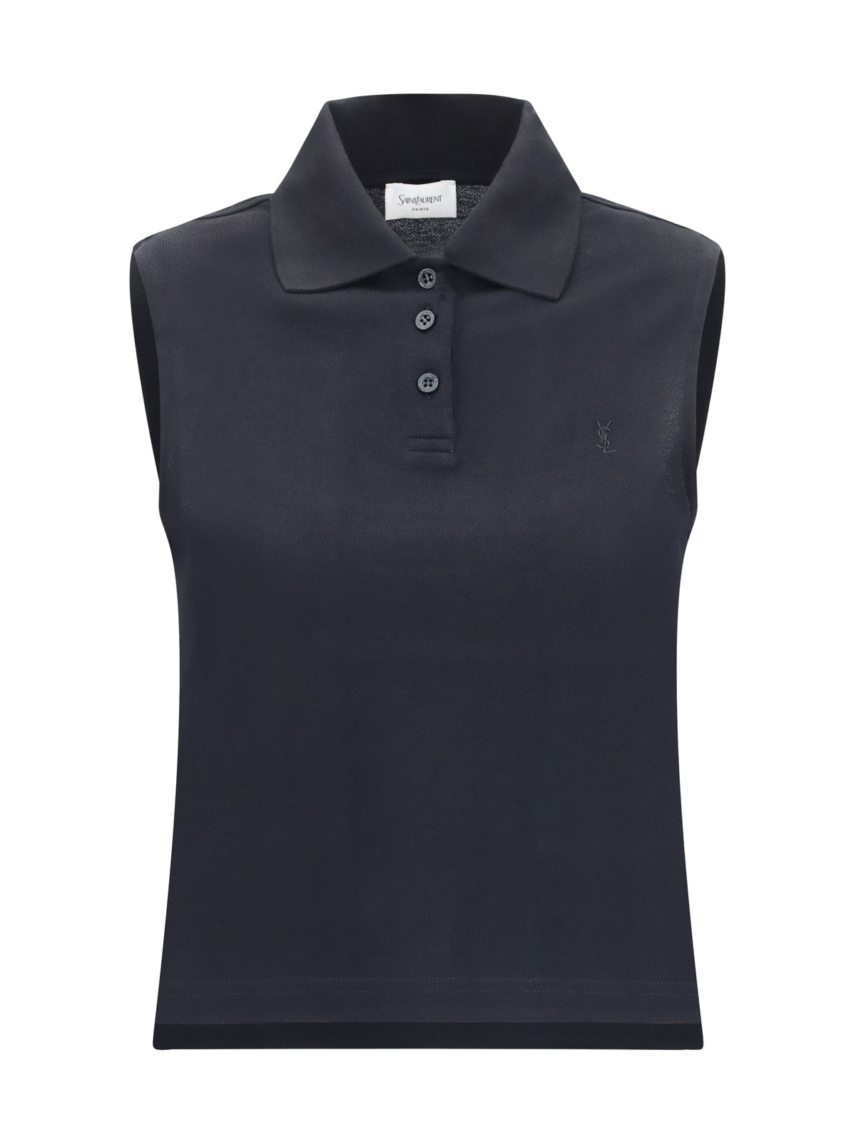 Saint Laurent Cassandre piqué Polo - Noir