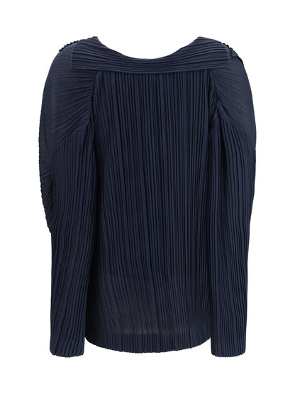GIORGIO ARMANI Semi-sheer pleated Blouse