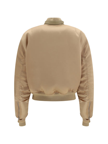 Tom Ford Satin Aviator Bomber Jacket - Buff