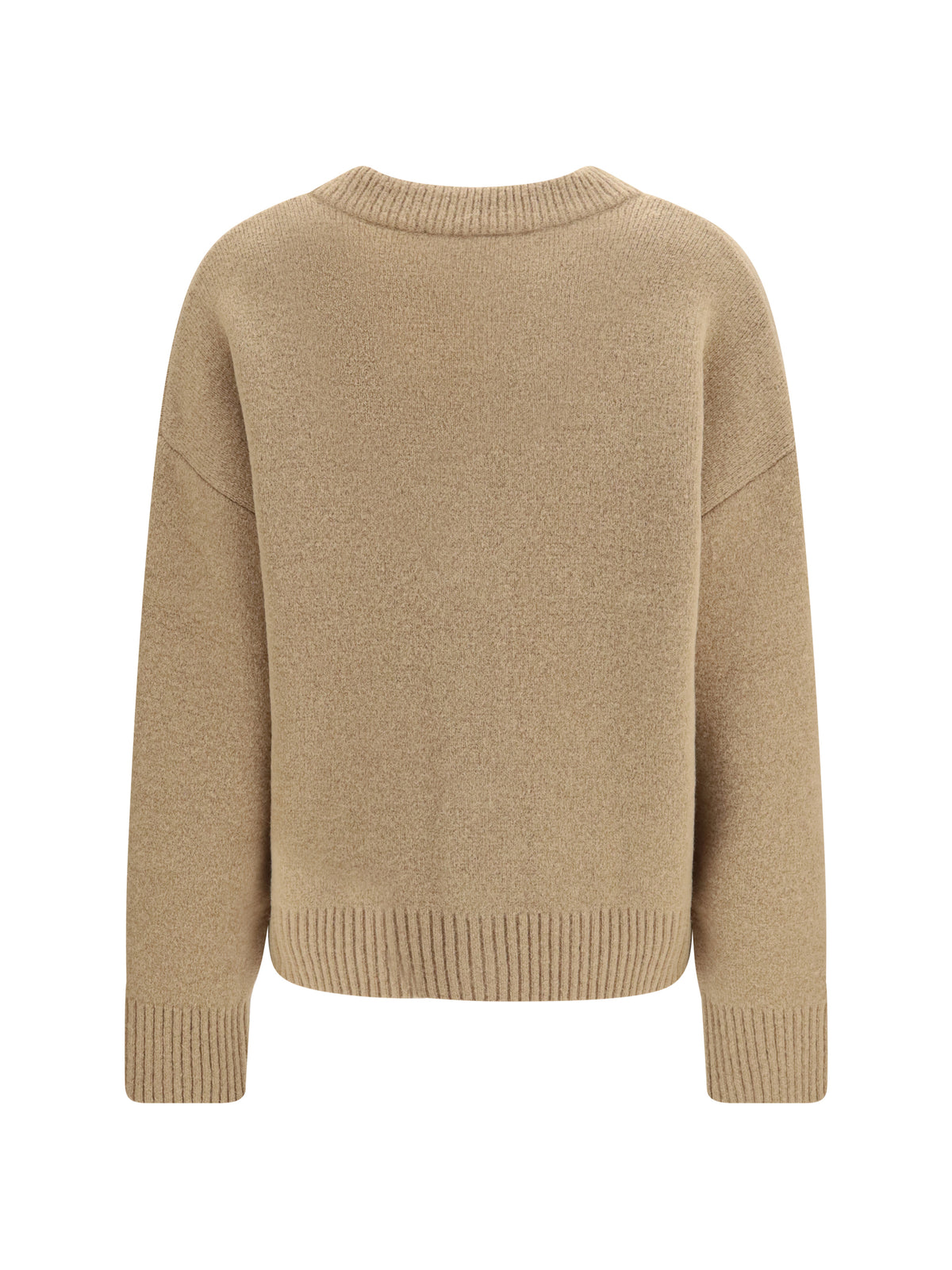 Ami Paris Ami de Coeur Cardigan in alpaca - Beige Mastic/Ecru
