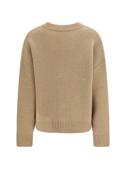 Ami Paris Ami de Coeur Cardigan in alpaca - Beige Mastic/Ecru