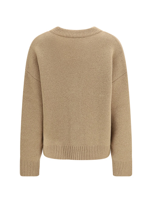 Ami Paris Ami de Coeur Cardigan in alpaca - Beige Mastic/Ecru