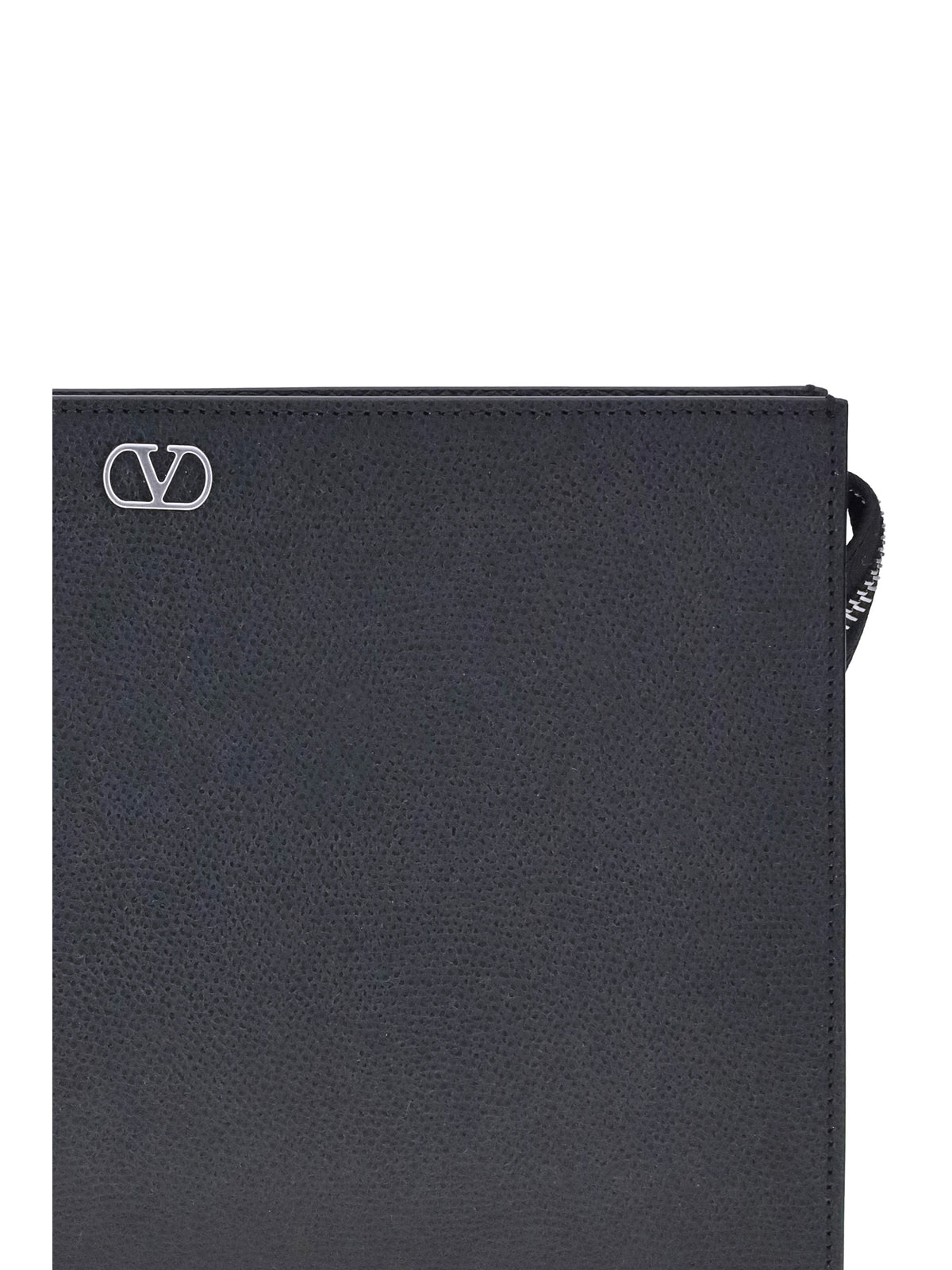 Valentino Garavani VLogo Signature grained calfskin Pouch - Black
