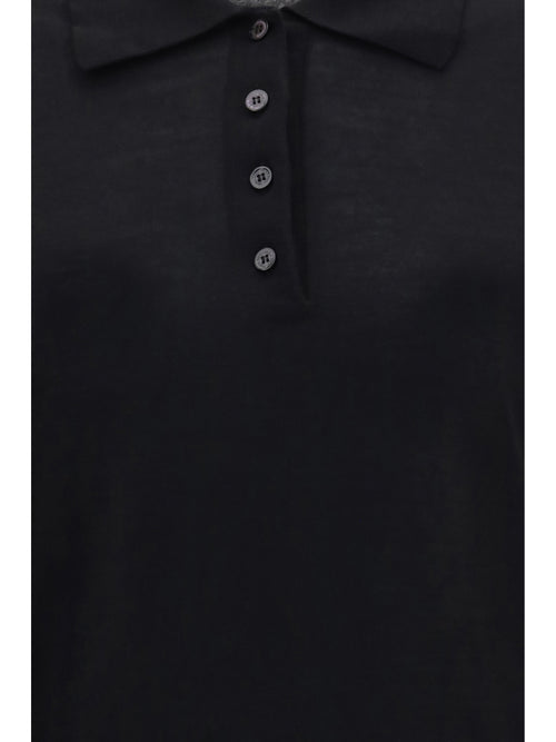 Golden Goose Long sleeve merino wool Polo - Black