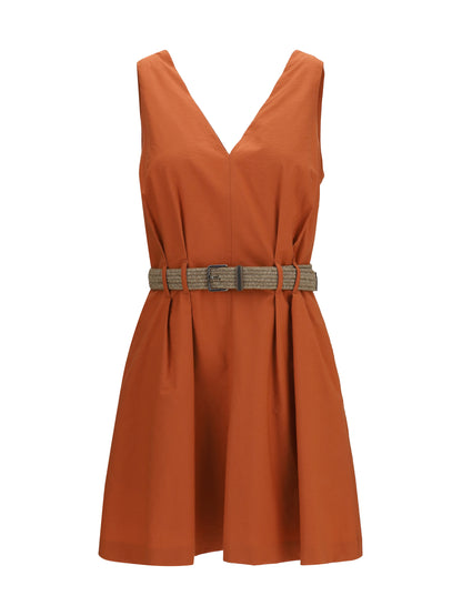 BRUNELLO CUCINELLI Pleated Dress with rope belt