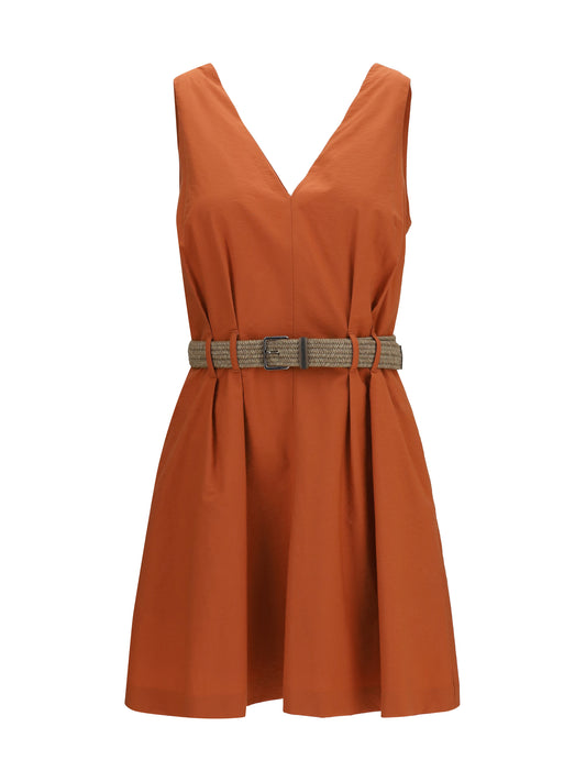 BRUNELLO CUCINELLI Pleated Dress with rope belt