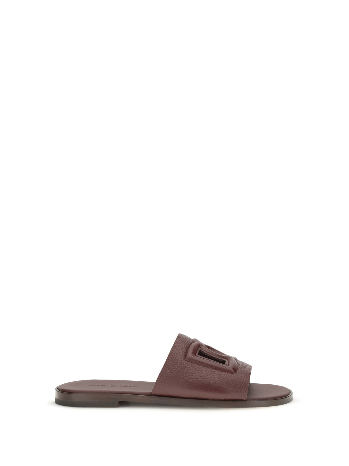 Dolce & Gabbana Grained leather Sandals - Burgundy