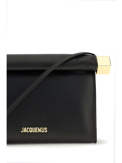 Jacquemus Rond Carré leather Shoulder Bag - Black
