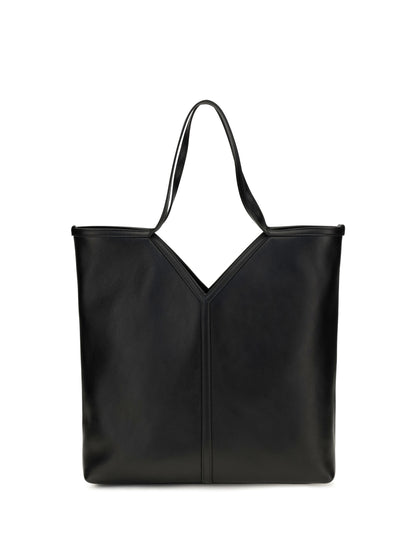 Saint Laurent Large Y leather Tote Bag - Black/Rustic Camel