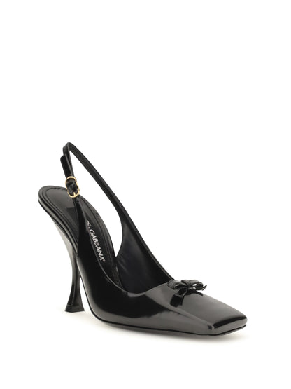 Dolce & Gabbana Leather Slingback Pumps - Black