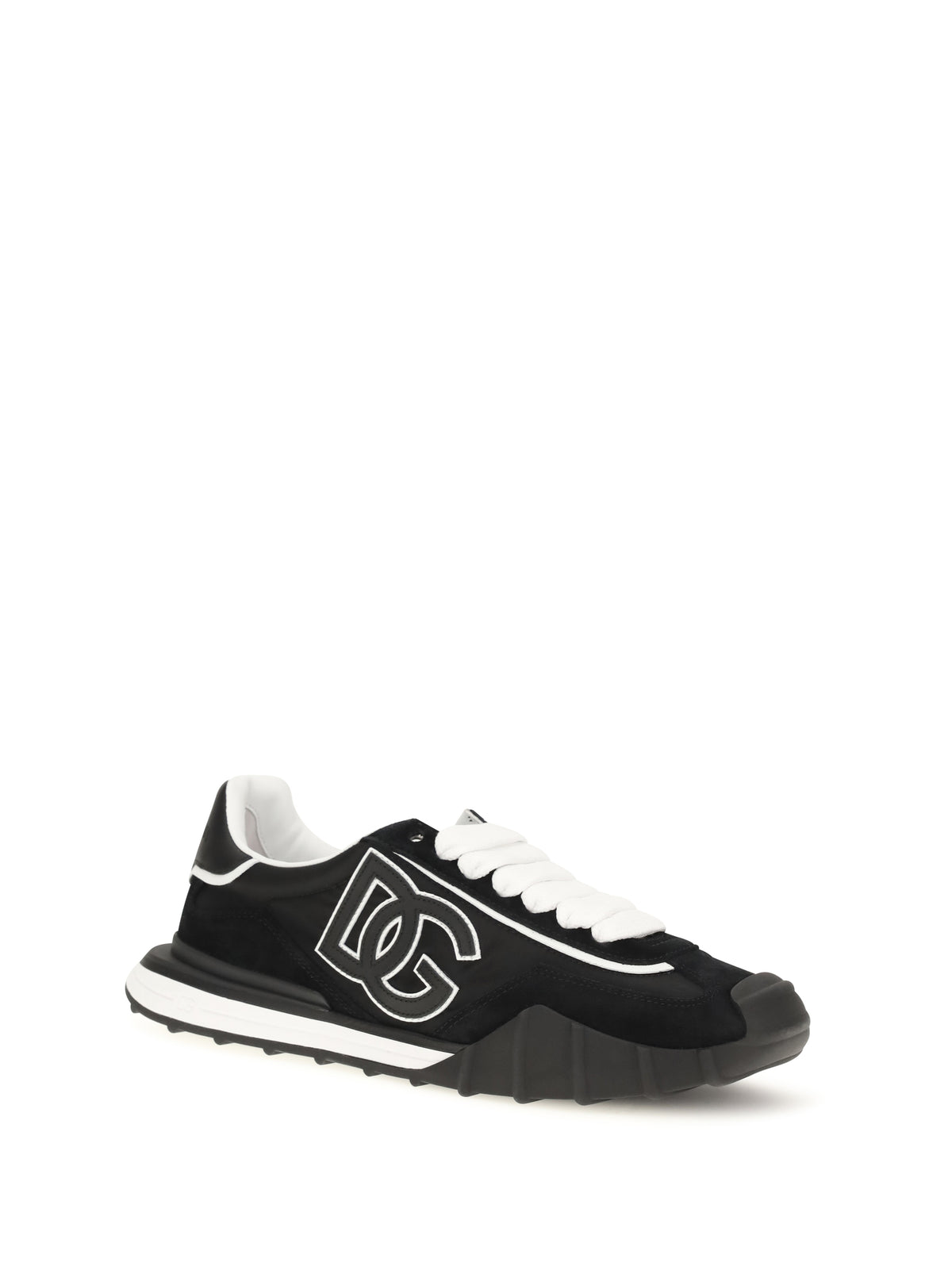 Dolce & Gabbana DG Logo leather Sneakers - Black/Black