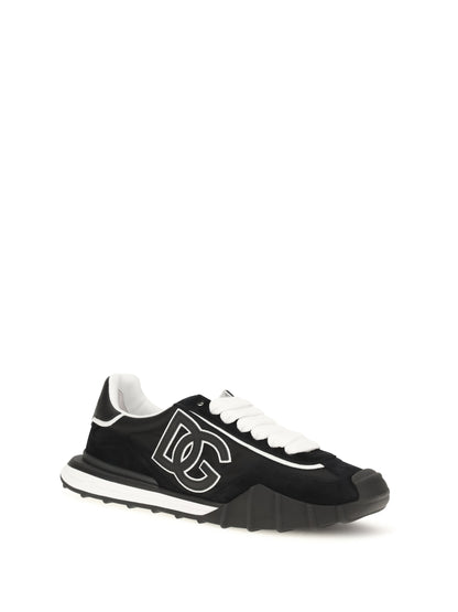 Dolce & Gabbana DG Logo leather Sneakers - Black/Black