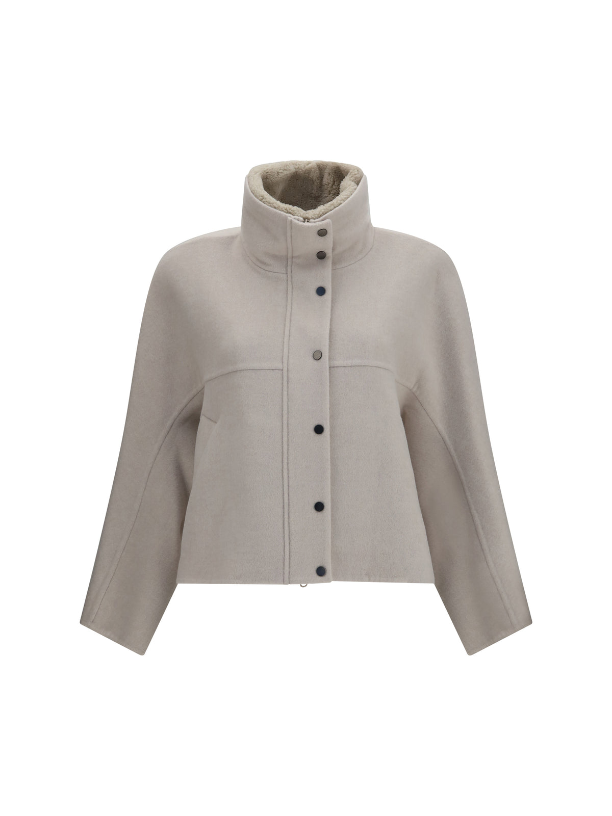 Brunello Cucinelli Double-faced virgin wool and cashmere Outerwear with detachable shearling insert - Chiglia