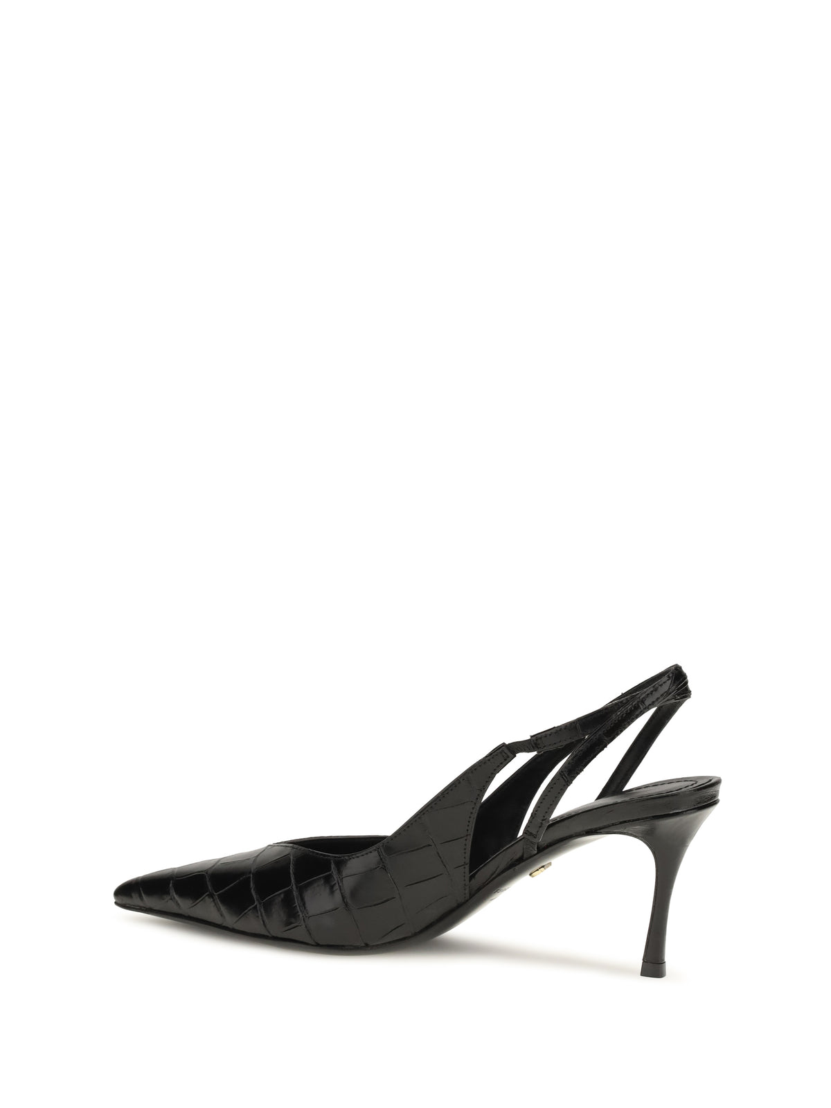 Ferragamo Crocodile-effect leather Slingback Pumps - Black