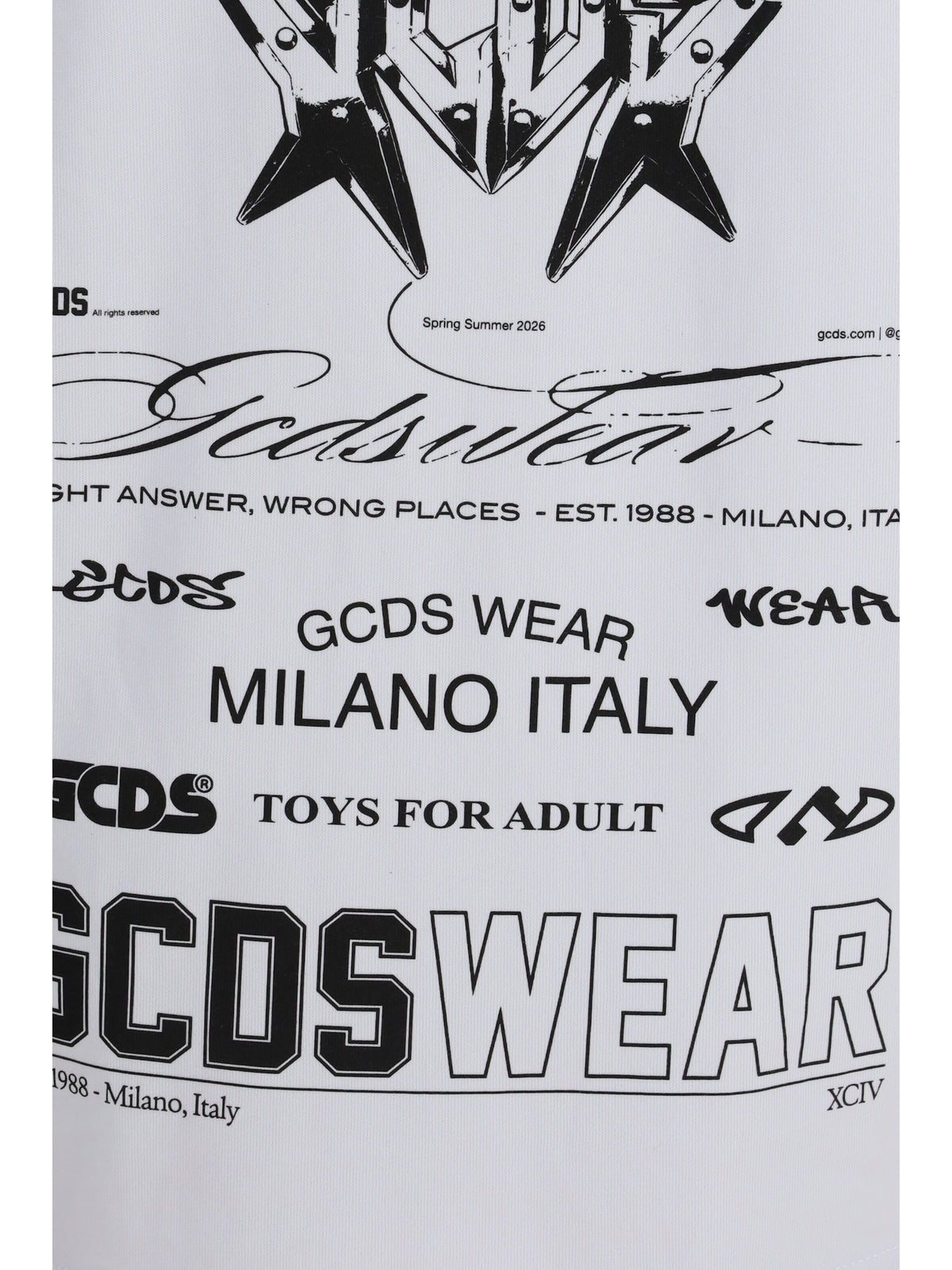 GCDS History print cotton T-shirt - Optic White/Black