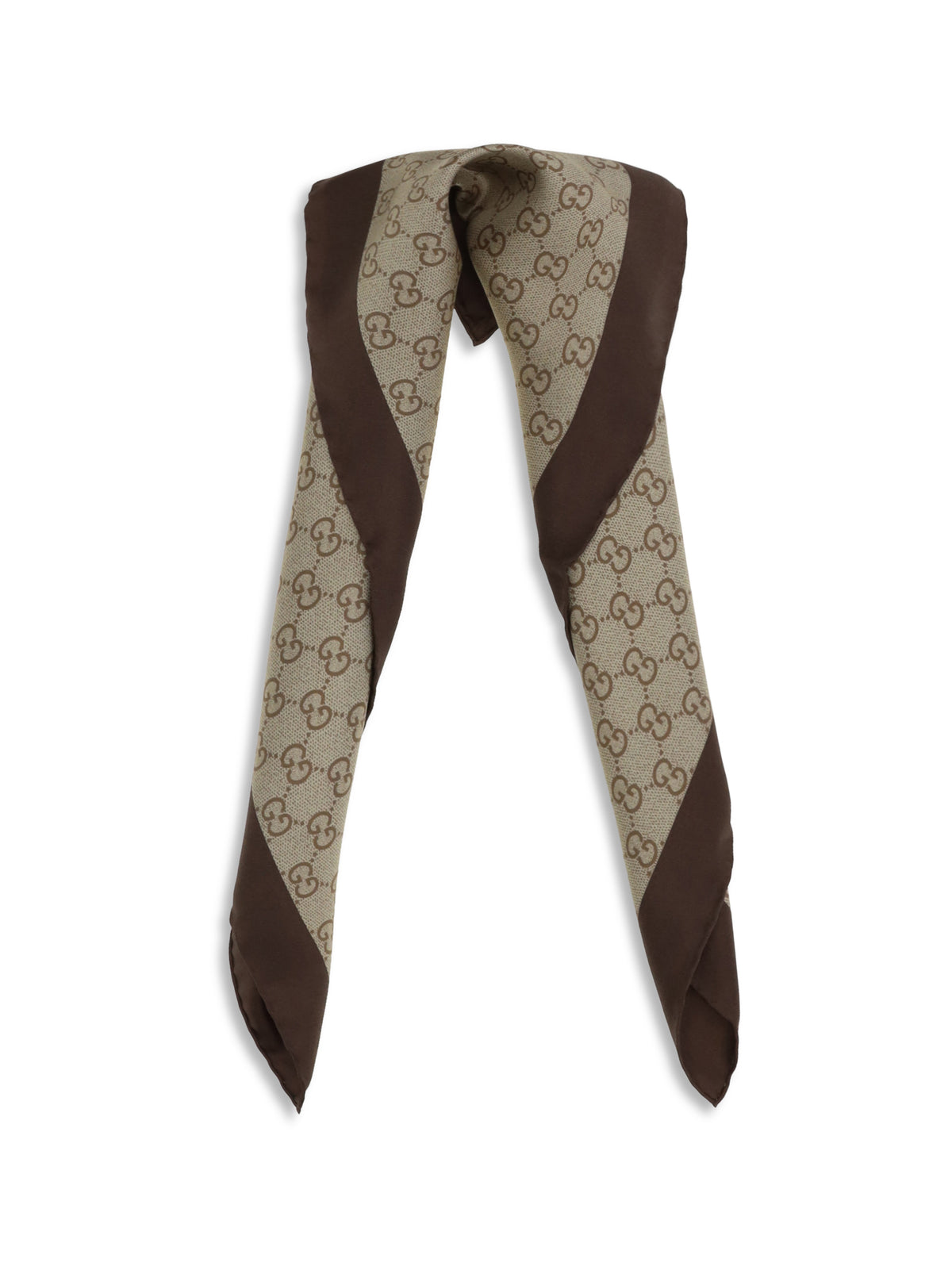 Gucci Printed silk mini Twill Scarf - Shell/Light Brown