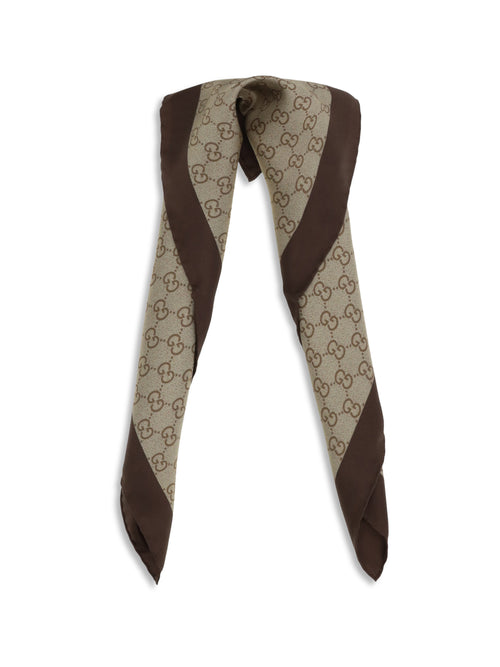 Gucci Printed silk mini Twill Scarf - Shell/Light Brown