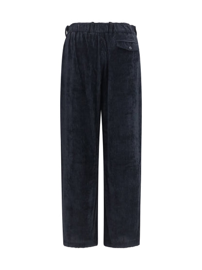 Giorgio Armani Wide-leg ribbed viscose velvet Pants - Anthracite