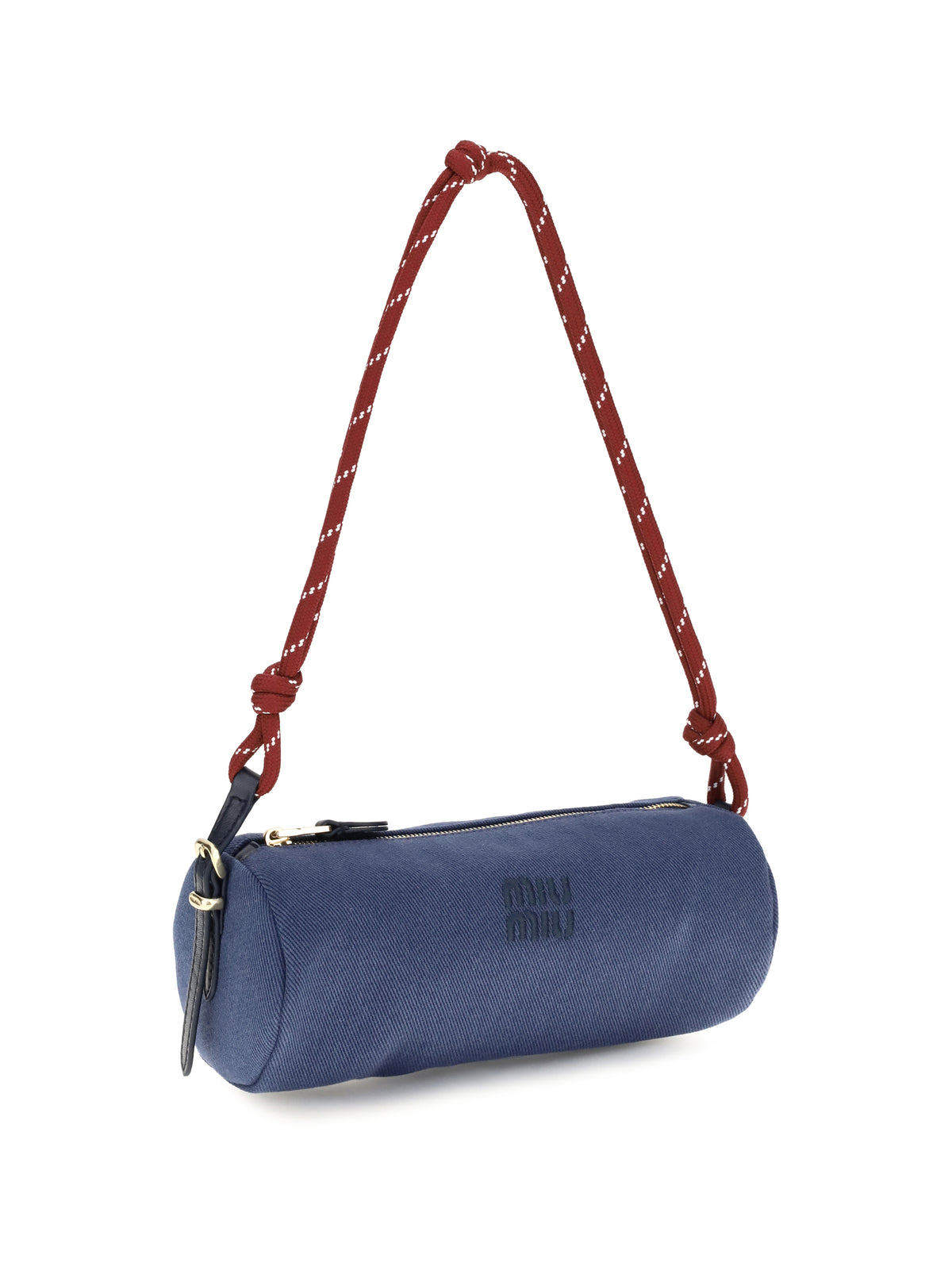 Miu Miu Embroidered logo Shoulder Bag - Indaco+Amaranto