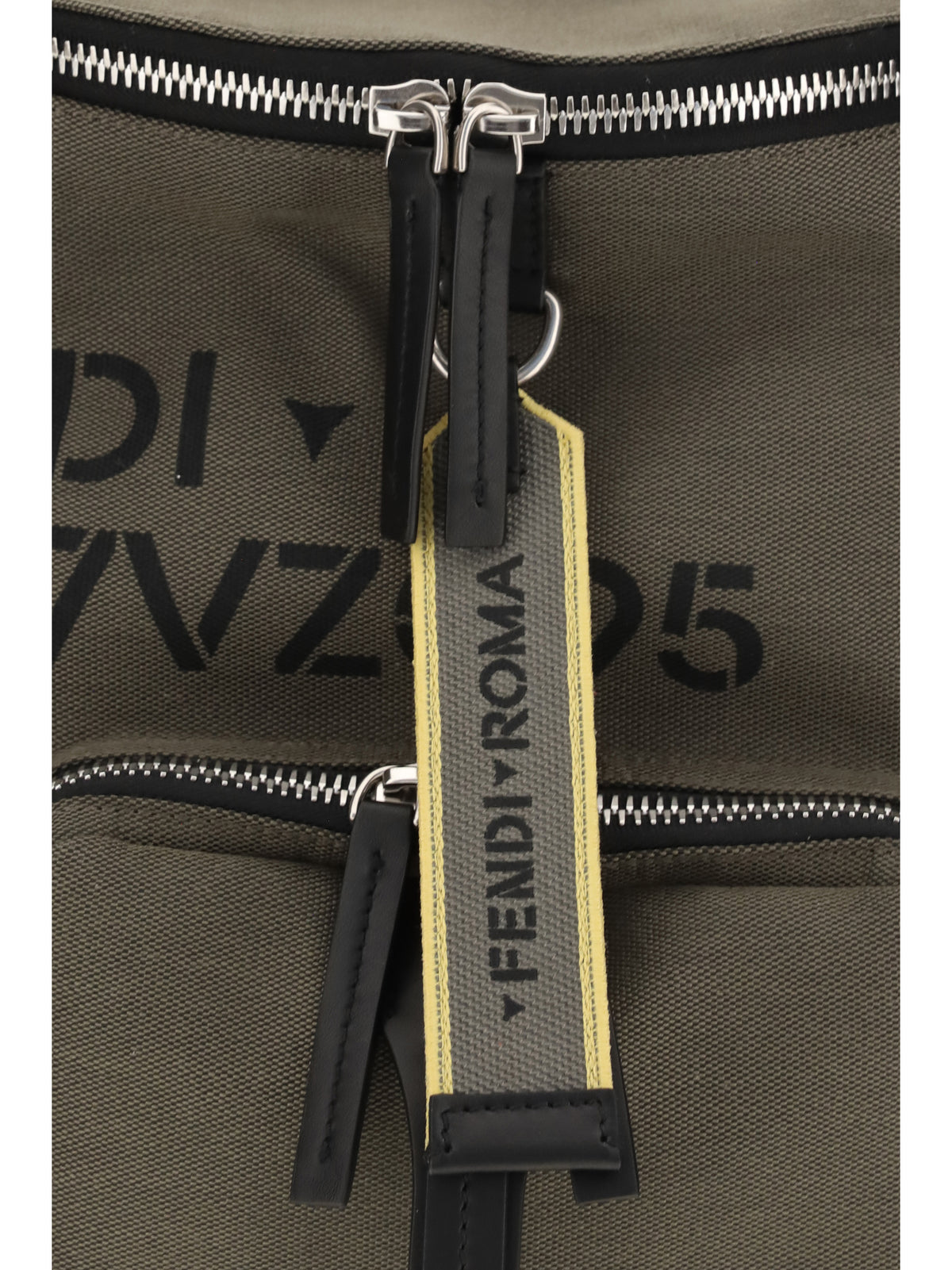 Fendi Tourist canvas Backpack - Green Militare+Nero