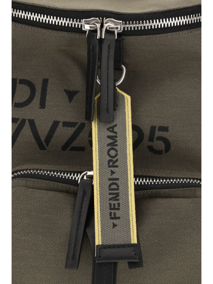 Fendi Tourist canvas Backpack - Green Militare+Nero