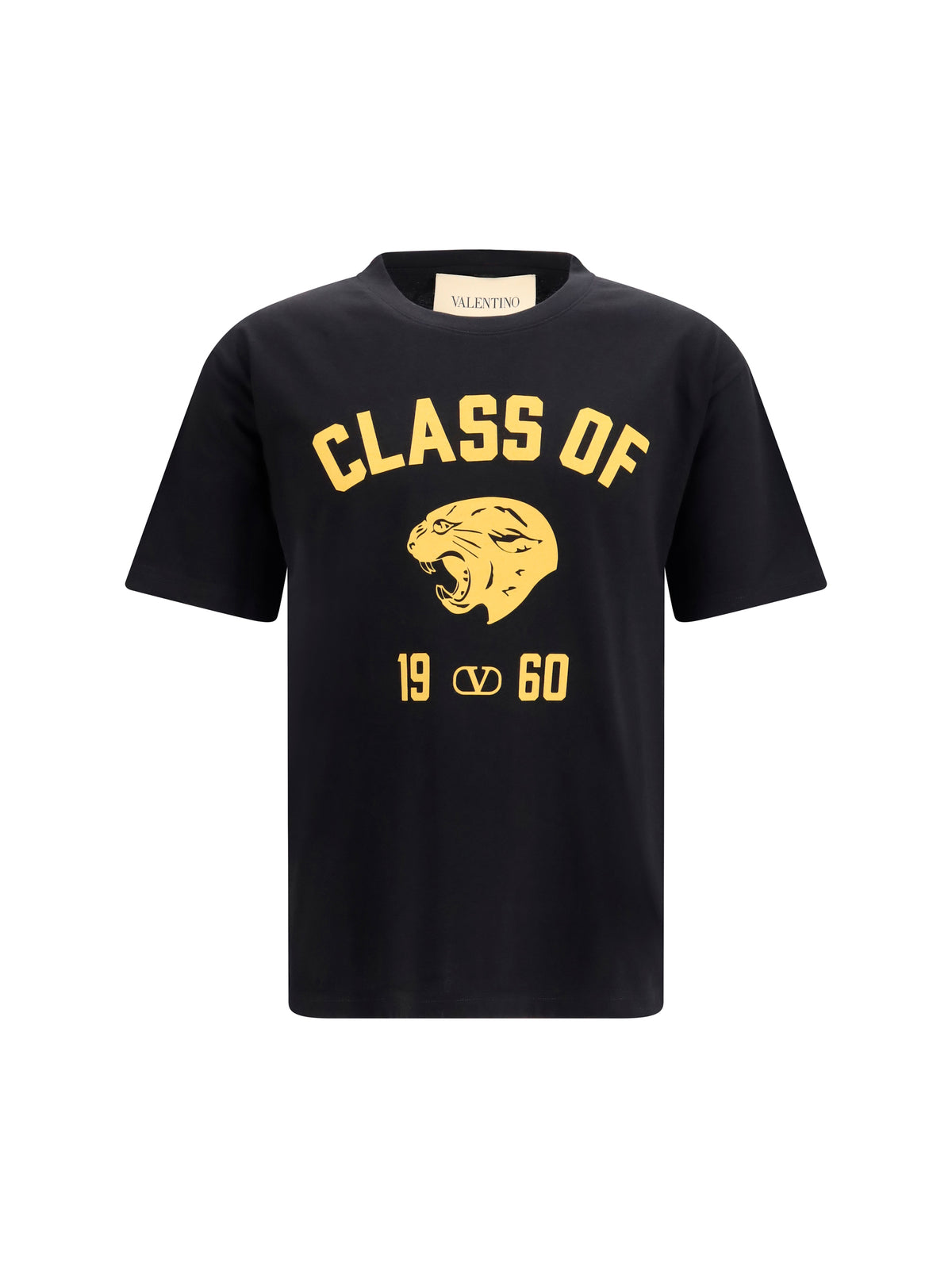 Valentino Panther print cotton T-shirt - Black/Yellow