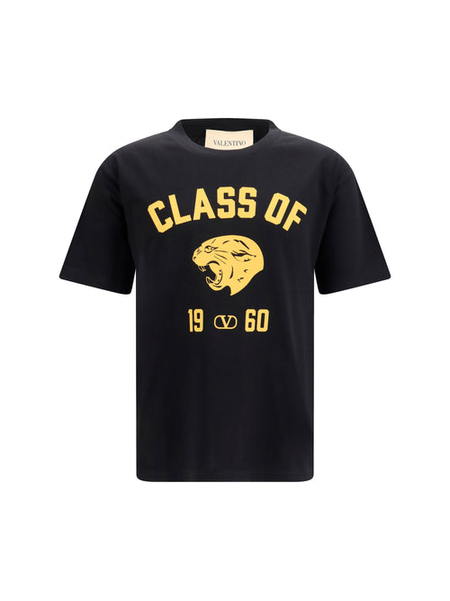 Valentino Panther print cotton T-shirt - Black/Yellow