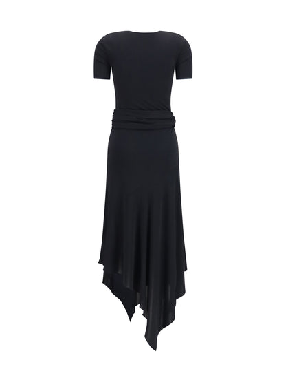 AlaïA Belted jersey Dress - Noir Alaia