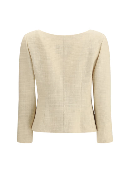 VALENTINO Short Jacket in Plain Wool Tweed