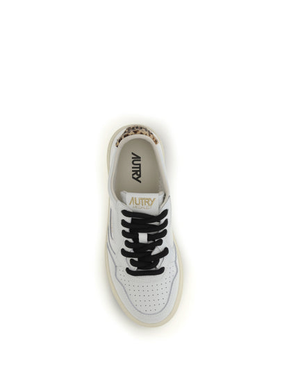 Autry Medalist Low leather Sneakers - White/Leopard