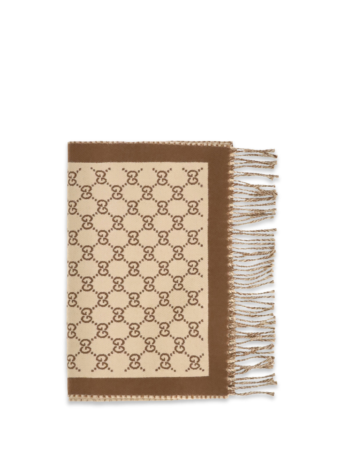 Gucci GG all-over wool Scarf - Camel/Light Brown