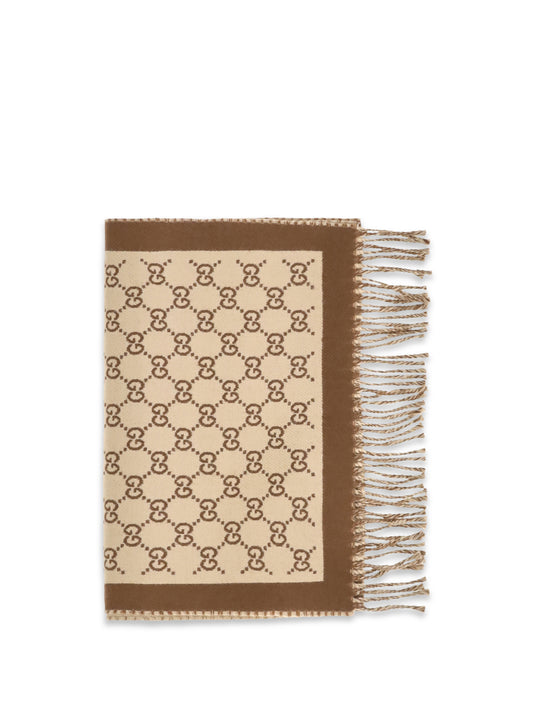 Gucci GG all-over wool Scarf - Camel/Light Brown