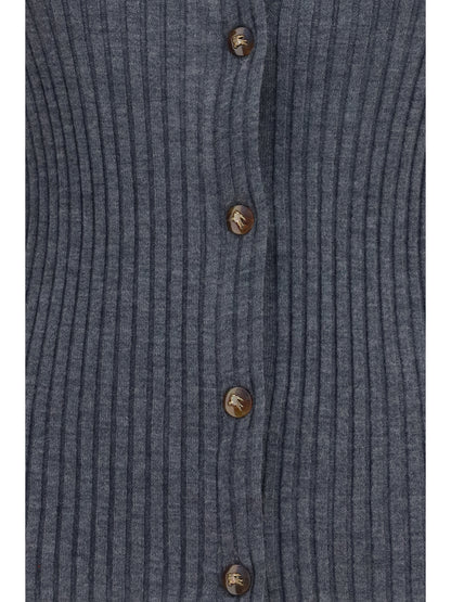 Burberry Cashmere Cardigan - Grey Melange