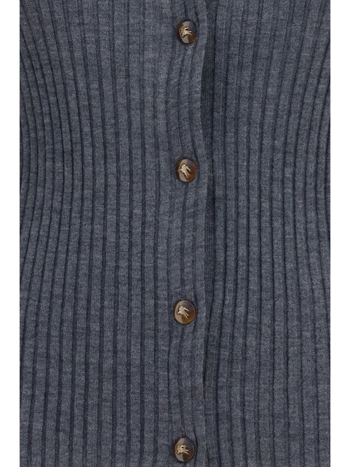 Burberry Cashmere Cardigan - Grey Melange