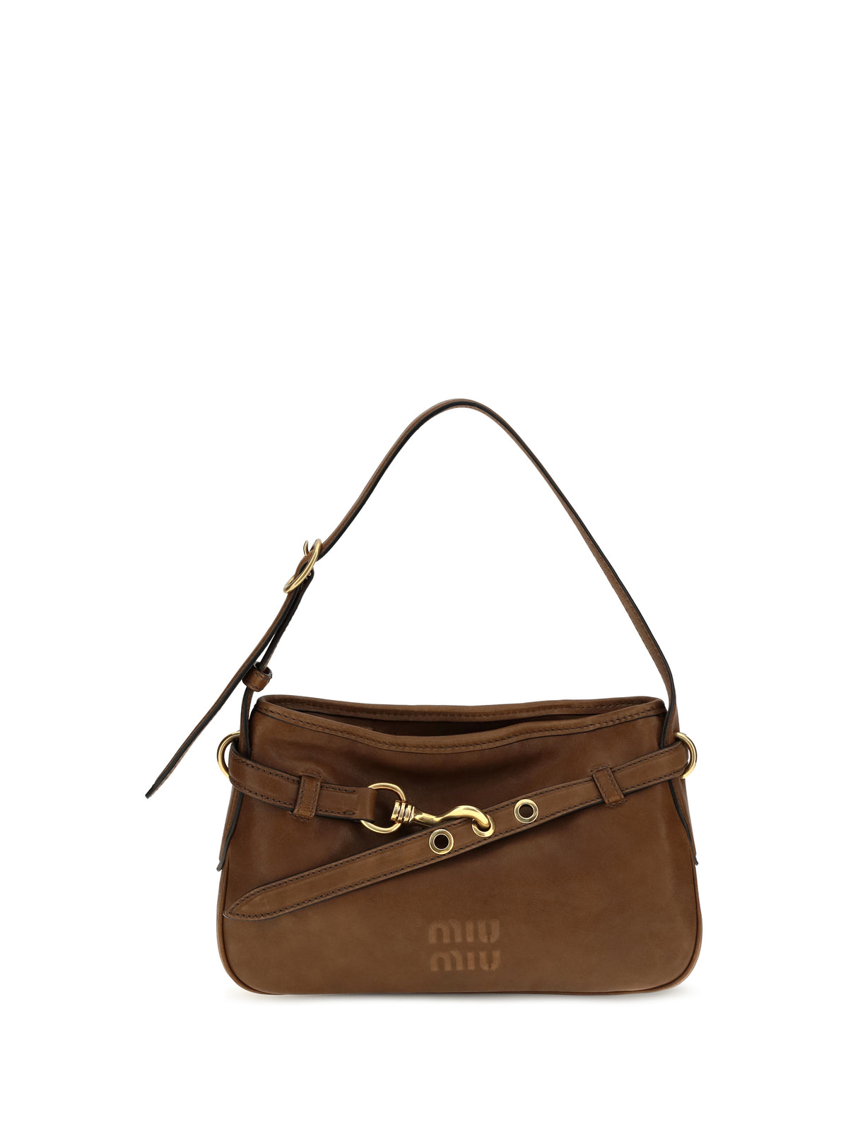 Miu Miu Leather Shoulder Bag with buckle detail - Rovere