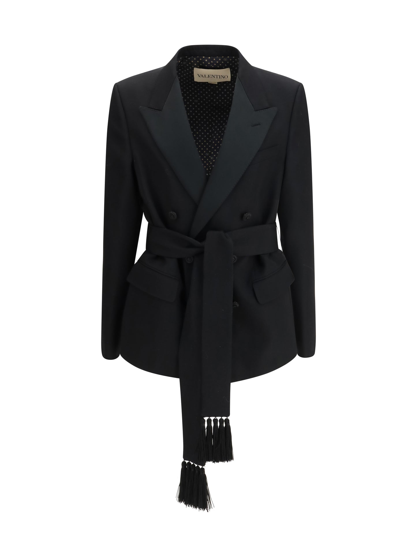 VALENTINO Double-breasted virgin wool Blazer with belt