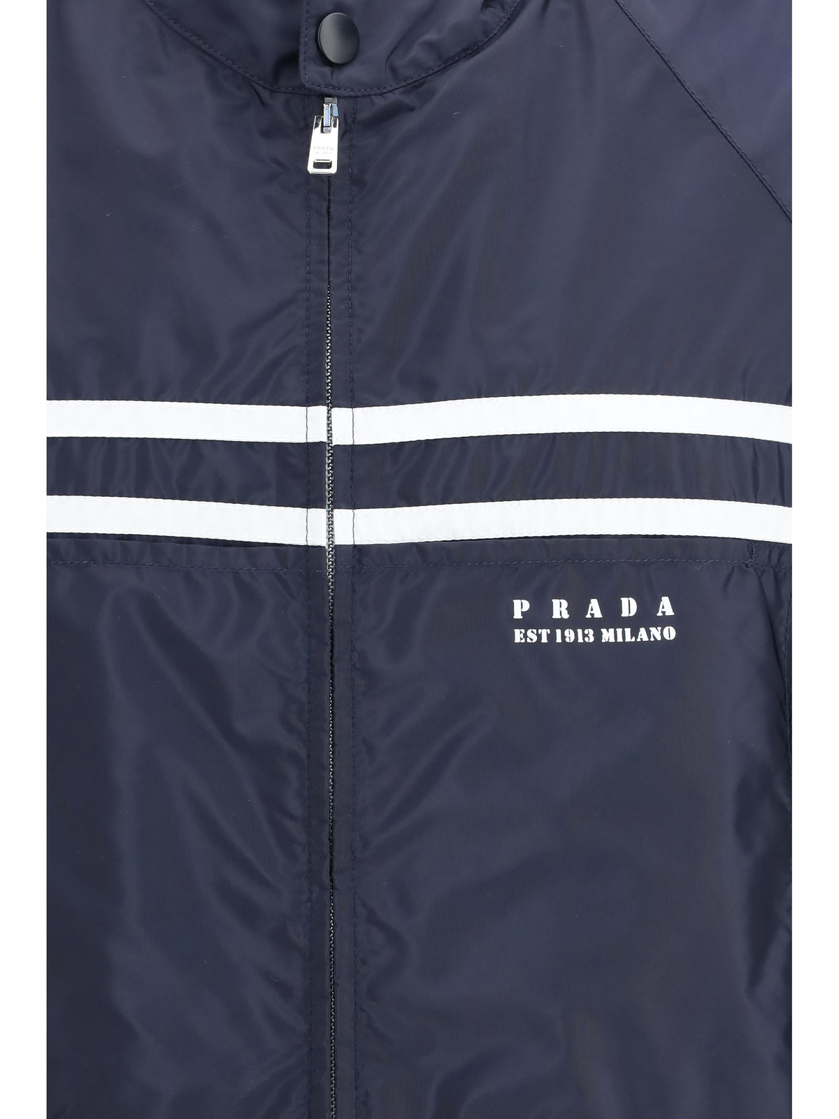 Prada Oversize Re-Nylon Jacket - Blu+Bianco