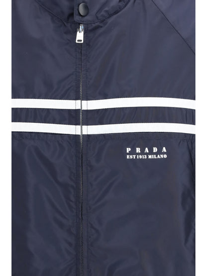 Prada Oversize Re-Nylon Jacket - Blu+Bianco