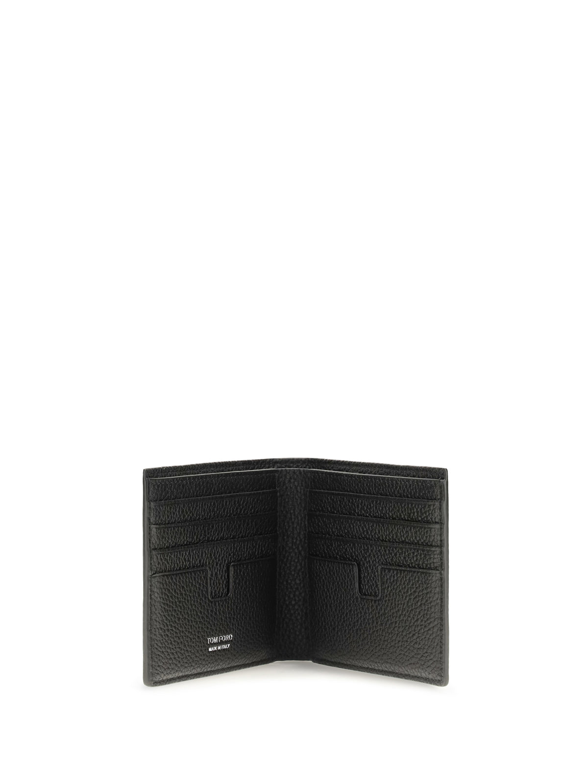 Tom Ford T Line bifold Wallet in grained leather - Black