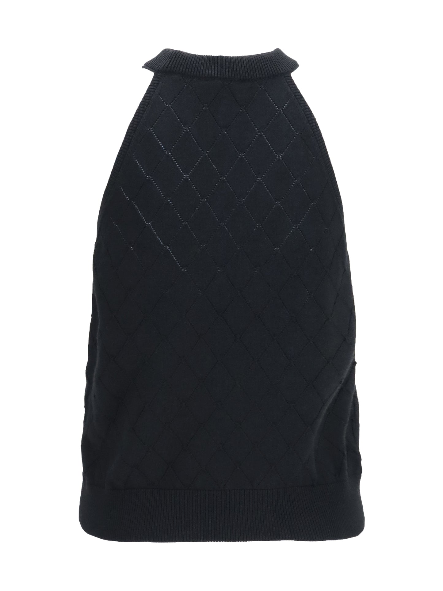 BALMAIN Sleeveless wool crewneck Top
