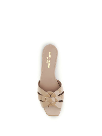 SAINT LAURENT Tribute patent leather Sandals