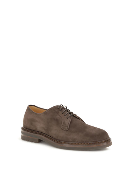 Brunello Cucinelli Suede Lace-Up Shoes - Moka