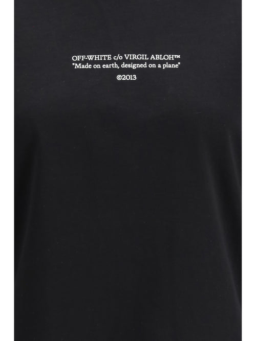 Off-White Made on earth, designed on a plane T-shirt - Black-White