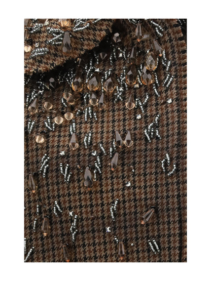 Prada Reversible single-breasted coat with gocce details - Acciaio+Tabacco