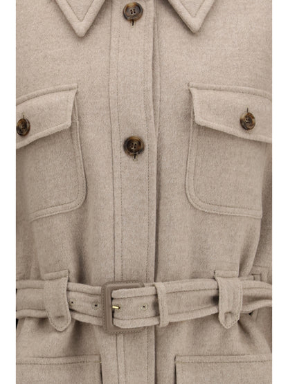 Max Mara Nettare cashmere Cape with belt - Roccia