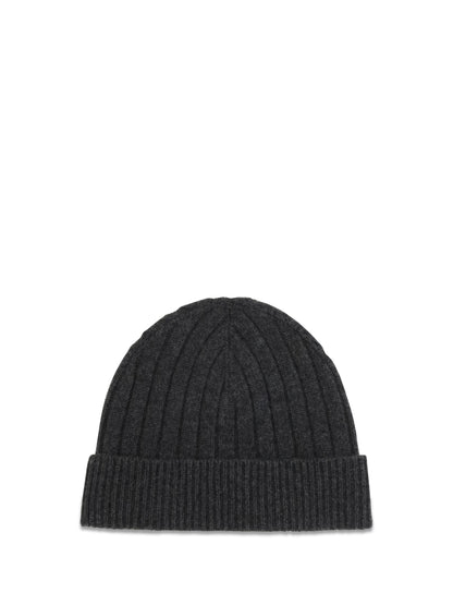 Kiton Wool Beanie Hat - Grey Dark/Grey Light