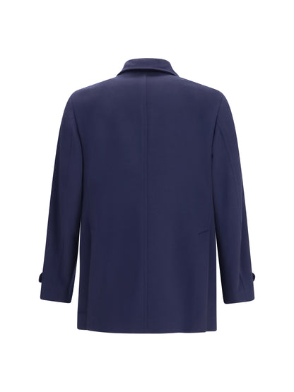 Brunello Cucinelli Double-breasted wool Coat - Blue Colorato+Rubino