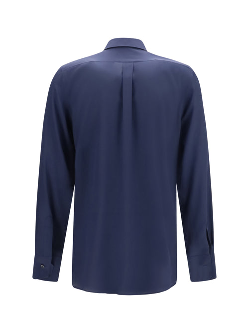 Dolce & Gabbana Gold Crêpe de Chine Shirt - Blue Scurissimo 5