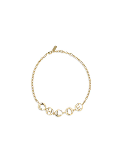 Chloé Script choker Necklace - Vintage Gold